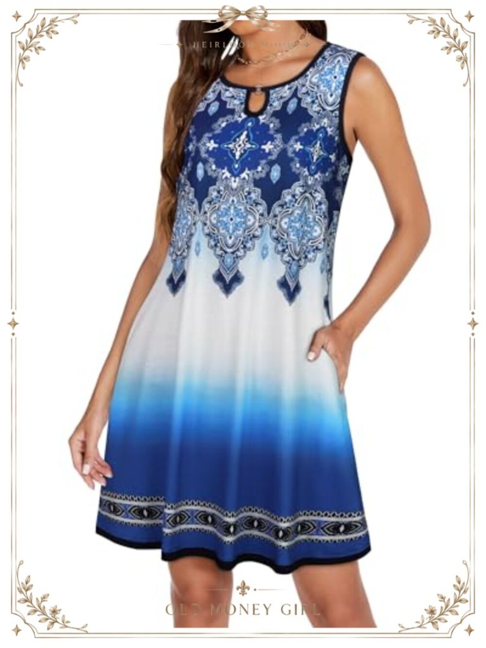 Sleeveless Casual Sundress with Pockets Mini Beach Dress for Women
